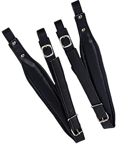 Parliky 1paar Kompakte Schwarze Akkordeon Schultergurte Aus Synthetischem Leder Verstellbare Riemen Für Bass-akkordeons Robust Und Komfortabel Für Musiker Und Instrumentenliebhaber