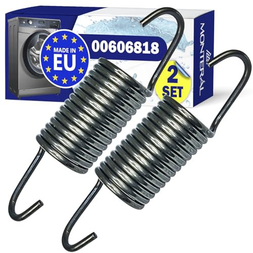 Juego de 2 Piezas Muelles para Tambor de Lavadora con Código Original 00606818 606818 para Bosch para Siemens Maxx Classixx VarioPerfect iQ100 iQ300 iQ390 - MADE IN EU - Garantía de 10 Años - MONTERAL