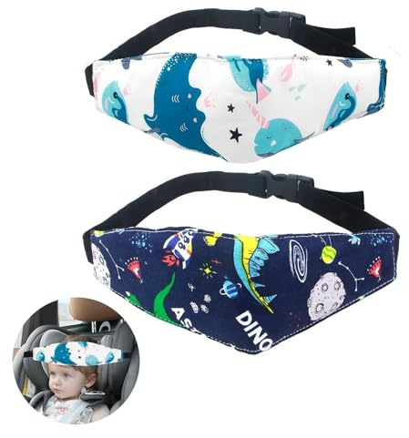 Cinturino Supporto Testa Bambini 2pcs, Regolabile Del Bambino Cinghia Auto, Cintura Regolabile per Sicurezza e Comfort durante i Viaggi in Auto, Cinturino Supporto Testa Bambini per Dormire in Auto