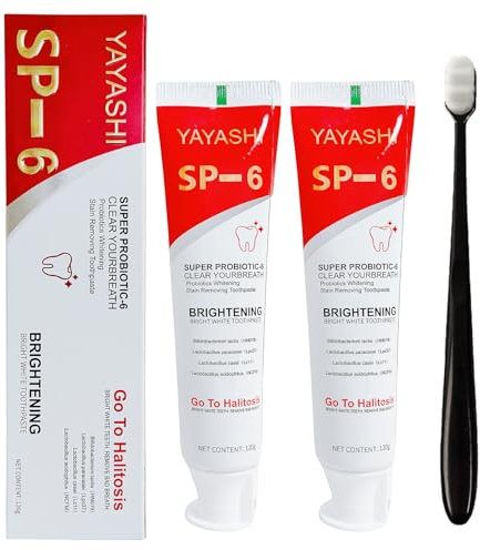 2Pcs Sp-6 Pasta de Dientes,Sp-6 Pasta Dental,Deep Cleaning Care Toothpaste,Pasta de Dientes Pasta de Dientes para el Aliento Fresco,Sp-6 Pasta de Dientes Probiótica,Deep Cleaning & Protect Gum (120g)