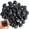 Galets, Galets de rivière Noirs polis, Galets Brillants, Galets de Rivière Plantes, pour L'aménagement Paysager, la Décoration de la Maison, L'artisanat, Les Projets Artistiques 2-3 cm, 1kg