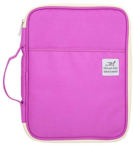 Qcwwy Schulbedarf-Tasche, Skizzieren, Malkoffer, Großes Fassungsvermögen, Langlebig, Leicht, mit Doppellagigem 192-Bleistifthalter für Künstler, Studenten, Reisen, B