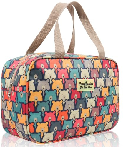 TIECHI Kulturbeutel Kinder Damen- Schminktasche wasserdichte GroßE Kulturtasche füR Damen und Mädchen Reise-Kosmetiktasche-Tasche wasserdichte Tragbare Travel Essentials (Bären)