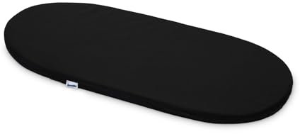 Sensillo - Kinderwagen Matratze - Einlage für Kinderwagenwanne - Universale Größe 35 x 75 x 3,5 cm - mit elastischem Polyurethan Schaum und abnehmbarem, waschbarem Baumwolle Bezug - Schwarz