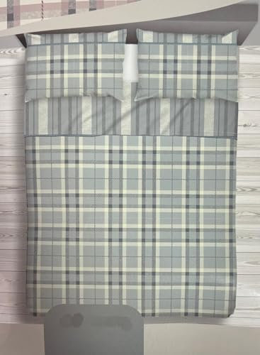 Corredocasa Completo Letto Lenzuola in Pile Coral Soffice Caldo Top QUALITA' Made in Italy- Set Sotto Sopra e Federe Fantasia Super Extra Morbido per un Caldo Inverno - Matrimoniale, Grigio Geometrico