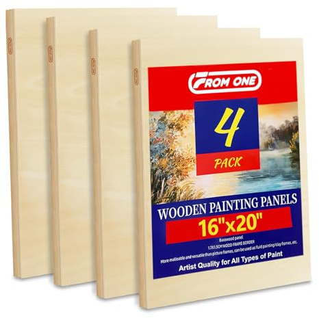 4-Pack 40x50cm Acrylic Pouring Panels Basswood Boards for Resin Trays | Warp resistant cradled basswood boards, ready for resin trays, mixed media & art school supplies