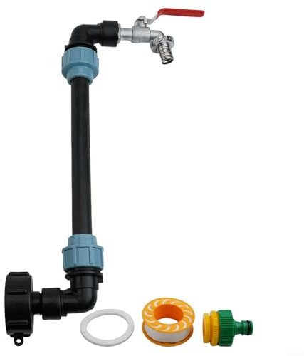 Hasaller IBC Ton Joint Zubehör Gelenkzubehör IBC Adapter Verbindungsset Quick Connect IBC Adapter Kit mit 3/4 Auslass Wasserhahn für Tankcontainer Regenwassertanks