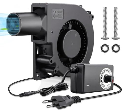 Radiallüfter 12V, 120mm Gebläse Lüfter, 12 V Turbinen Turbo 120mm Kühlung Ventilator, 230V Gebläse Lüfters, 12V Regelbar Kühlung Lüfter AC Powered, für Belüftung Lüfterwechsel BBQ Aufblasbar Kamin