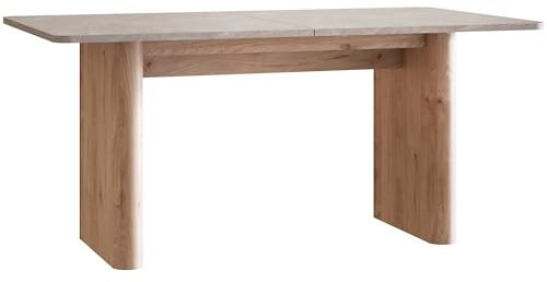 Newroom Esstisch ausziehbar 160-200 cm - Tisch Sandstein Helle Eiche moderner Esszimmertisch Küchentisch Holz
