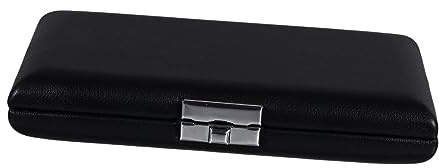 Fagottrohrbehälter 6 Slots Pu Leder, für Bassoon Reed, Schwarz | Holz Innenteil, Metallverschluss, Leicht zu Tragen, zum Aufbewahren von Bassoon Reeds
