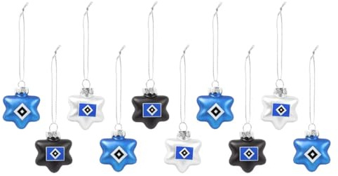 Hamburger SV HSV Christbaumkugeln Weihnachtskugeln Weihnachtsbaumkugeln 10er ** Stern **