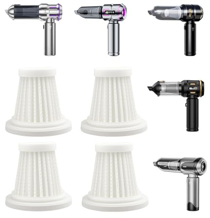 Smilefil Universal HEPA Ersatzfilter 4x für kabellose Handstaubsauger - Waschbar, Wiederverwendbar & leistungsstarke Staubfilterung, Kompatibel mit Lyiazsoy, CUGEFRE, Grixz, KITBEZN, Saker, Freemiao