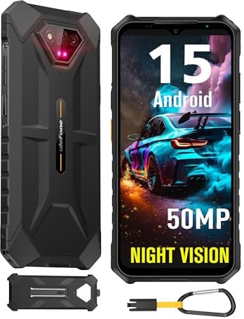 Ulefone Armor X13 Android 15 Handy, bruchsicher, 12 GB + 64 GB/SD 256 GB, 50 MP + 24 MP Nachtsicht, 6320 mAh Akku, 6,52 Zoll HD+, bruchsicheres Smartphone 4G Dual SIM/Face ID/GPS/NFC Ulefone Armor X13