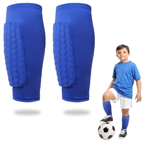 Schienbeinschoner Kinder Fussball, Sport Schienbeinschutz mit Waben Pads, Für Fußball Basketball Skifahren, Stoßfest für Jungen und Mädchen