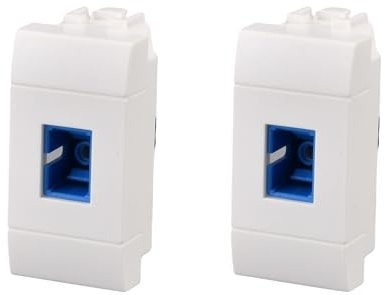 2 connecteurs de prise fibre optique à encastrer, compatible avec Bticino Living Light, couleur blanche, série MBL, compatible avec supports standard, prise FO pour réseau de données et FTTH