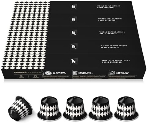 Nespresso Original - Assortiment Paris Espresso - 50 Capsules Café | Utilisation avec machines café Nespresso Original - Notes grillées et boisées - Intensité 6 - Format 50 capsules