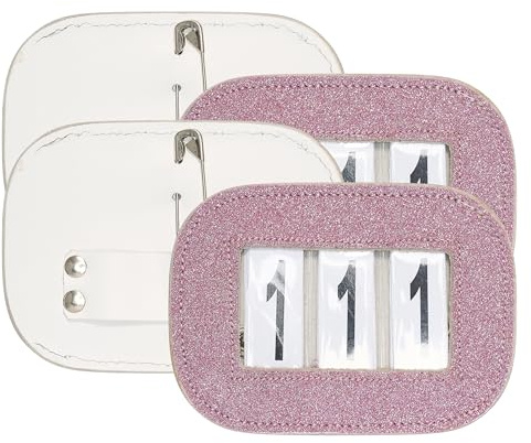 Imperial Riding Turniernummern IRH Glitter Square, Eckige Startnummernhalter mit Glitzer, dreistellig, Set aus 2 Stück, Pink, 1SIZE