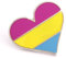 Compoco Pansexual Pin Pride LGBTQ Gay Heart Flag eine Emaille Anstecknadel für Pan Community, Regenbogen, Einheitsgröße