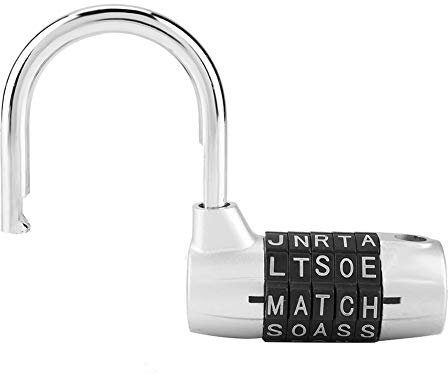 Candado de combinación con código de 5 dígitos de línea - Bloqueo de seguridad de contraseña para maleta de viaje, gimnasio armario(Plata)