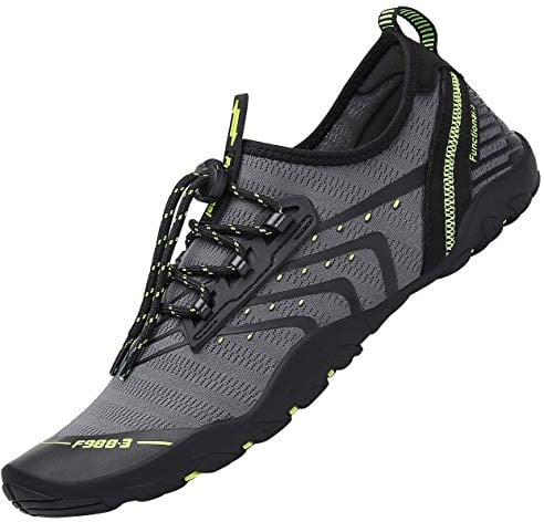 SAGUARO Badeschuhe Herren Wasserschuhe Damen Barfuss Schuhe Sport Schwimmschuhe Barfußschuhe Gegen Seeigel Aquaschuhe rutschfest Strandschuhe Leicht Neoprenschuhe Barfussschuhe Neu 1-Grau, Gr.43