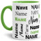 Tasse mit Name - Individuell/Personalisiert/Geschenk-Idee/Schön/Hellgrün