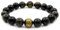 Mayting 10mm Bead Gold Obsidian Armband Elastischen Tibetischen Lama Buddhistischen Armband Geschenk für Jungen und Mädchen