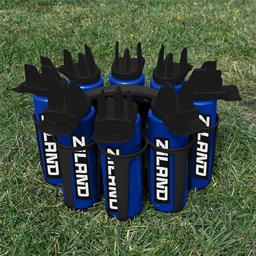 Ziland Hybrid Water Bottle Set- (8 x 1 Litre Bottles 1 x Carrier)(Blue/Black - Black Carrier)