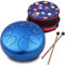 Musfunny Steel Tongue Drum Zungentrommel : 6 Zoll 8 Noten C-Dur Handpan Instrument - Stahlzungentrommel Schlaginstrument für Geburtstagsgeschenk Klangheilung Yoga Meditation(6 zoll Blau)