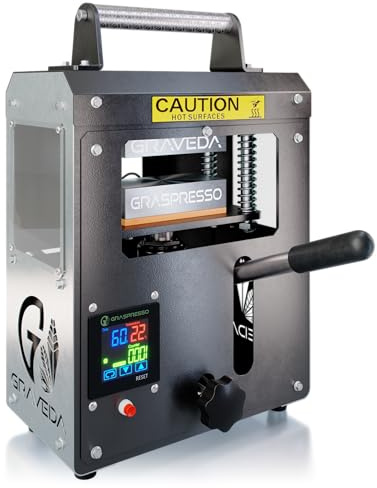 Graspresso - 5T Rosin Press mit 5 Tonnen Hydraulik Zylinder - Kolophonium Presse, 12 x 6 cm Platten