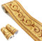 Mesoar Self Adhesive Orange Floral Rattan Wallpaper Border Peel Stick Decorative Ceiling Sticker Molding Border 10cm by 32.8ft