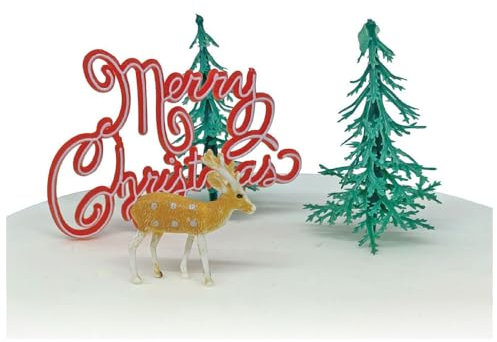 Anniversary House 4pcs Nostalgic Festive Forest Cake Decorating Kit Christmas Cake Decorations, Christmas Cake Toppers, Yule Log Decorations, Traditional Non-Edible Decorations, BX341 UK