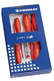 Schraubendrehersatz slim 7-tlg.Schlitz/PH Schneiden/Spitzen phos.VDE PROMAT