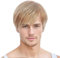 REEWES Männer Perücke Kurze Herrenperücke Gelockte Herrenperücken mit Pony Natürliche Synthetische Vollperücke für Männer Täglich Party Kostüm Cosplay Tragen (Blonde Umbra)