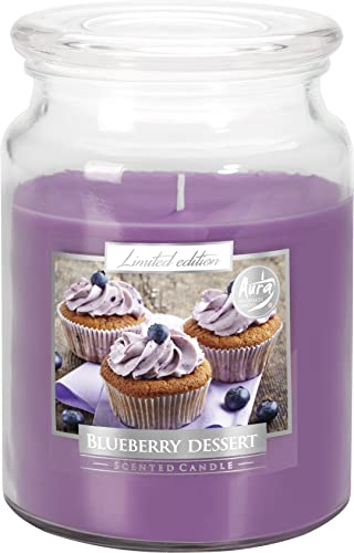 Große Blueberry dessert Duftkerze süßer Neuduft, 100h Brennen, ø9,9 x 14cm, Kerze mit Deckel