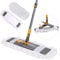 Midyb Wischmopp 55cm - Groß Flacher Bodenwischer Profi mit 125cm Teleskopstiel, Industrieller Mop mit 2 Mikrofaser Wischpads, Faltbar Wischer Boden für Hartholz, Fliesen, Marmor
