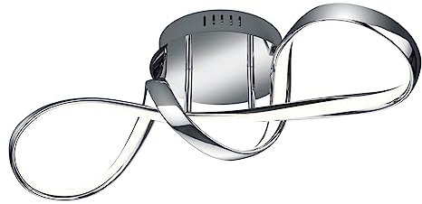 Reality Leuchten LED Deckenleuchte Perugia R67091106, Metall Chrom, inkl. 28 Watt LED, Switch Dimmer