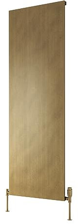 Reina Vertical Room Panel Radiator Tall Upright Floor Mounted Aluminium Central Heater for Heating Room 1800 X 608 mm Brass Finish Designer Flat Panel for Room Warming