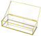 QWORK® Caja decorativa vintage dorada, Joyero rectangular transparente, 23.3 * 10 * 5.3 cm, para organizador de joyas
