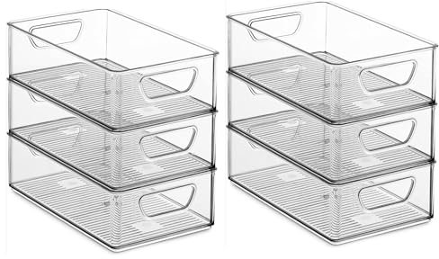 YIHAOBOX Kühlschrank Organizer 6er Set Ordnung im Kühlschrank, Stapelbar, Organizer, Fridge Organizer,Küchen, Kühlschrank, Schränke, Fridge Organizer Set, Aufbewahrung, Boxen Kühlschrank, BPA Frei