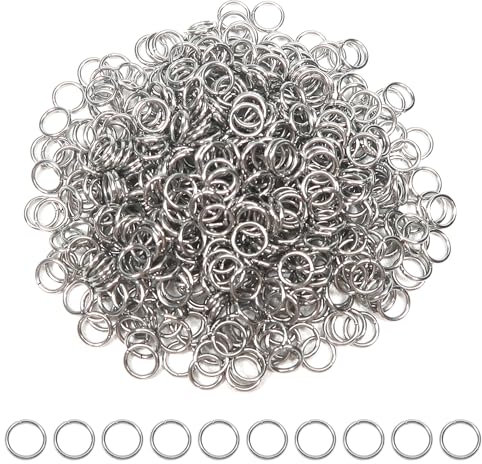 TOAOB 500 Stück Jump Ringe Spaltringe 5mm Edelstahl Sprungringe Offene Biegeringe Verbindungsringe für DIY Schmuckherstellung Halsketten Armband Schlüsselanhänger