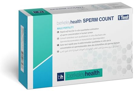 Berkeley Health Kit de Autodiagnóstico Rápido de Conteo de Espermatozoides - Estimación de la Concentración en Semen Humano - Fácil de Usar, Rápido y con un 99% de Precisión - 1 Unidad