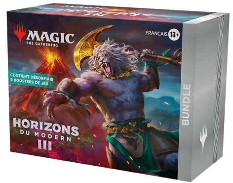 Magic: The Gathering Bundle Horizons du Modern 3-9 Booster-Packs, 30 Spielfeldkarten + Exklusives Zubehör (französische Version)