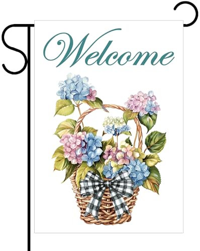 Raisingwell Drapeau de jardin extérieur série Cardinal 03 (hortensia coloré)