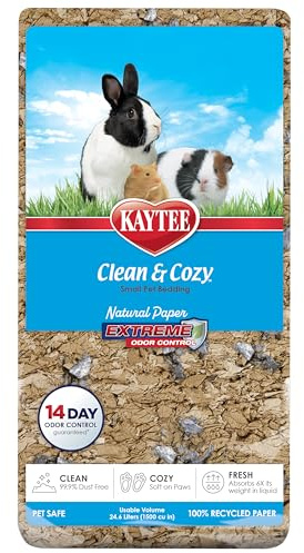 Kaytee Clean & Cozy Natural Paper with Extreme Odor Control Bedding, Made with 100% Recycled Paper