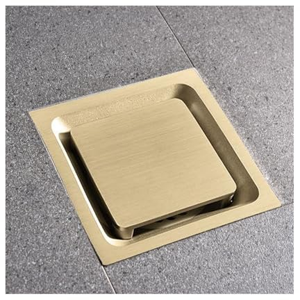 Badezimmer Duschrinne Edelstahl Ablaufrinne,Bodenablauf Mit Haar Und Schmutzfänger,Quadrat Duschablauf Für Badezimmer,Brushed Gold