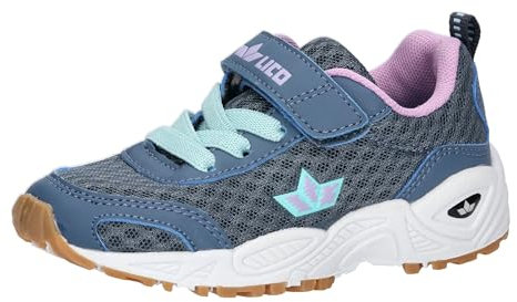 Lico Unisex Kid's Bronte Vs Indoor Trainers, Grey, Purple, Turquoise, 11.5 UK Child