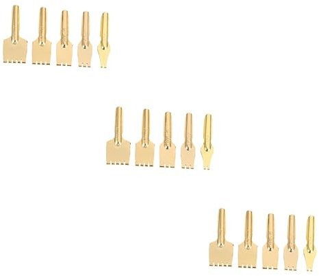 DIYEAH 3sets Fountain Pen Flat Head Pen Tips Writing Calligraphy School Stationery Brass Nibs 5pcs*3