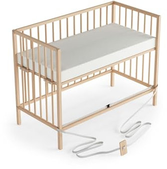 Sämann® 4-in-1 Baby-Beistellbett mit Matratze - aus massivem Buchenholz – höhenverstellbar & umbaubar zum Babybett – wächst mit bis 4 Jahre – entwickelt von Eltern für Eltern – für ruhige Nächte