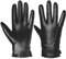 Harssidanzar Herren Lederhandschuhe Kaschmir gefüttert Warm Touchscreen Handschuhe SM052EU,Schwarz,Größe L