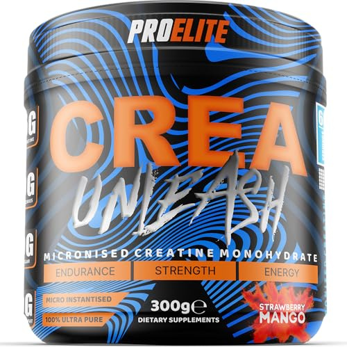 Creatine Monohydrate Powder 300g Micronised Flavoured & Vegan Creatine Powder for Post & Pre Workout Creatine Supplements by PROELITE (300g, Lychee)